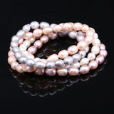 Pink Purple Rice Pearl Bracelet 7-8mm