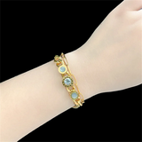 316L Stainless Steel Zircon Seashell Charm Chain Bracelet