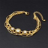 316L Stainless Steel Zircon Seashell Charm Chain Bracelet