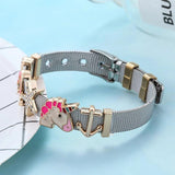 Stainless Mesh Bracelet with Unicorn Beads Charm