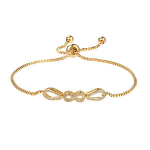 CZ Infinity Bracelets for Women Adjustable Bridal Jewelry
