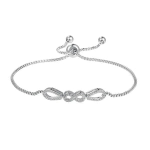 CZ Infinity Bracelets for Women Adjustable Bridal Jewelry