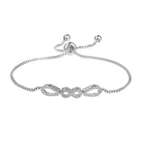 CZ Infinity Bracelets for Women Adjustable Bridal Jewelry