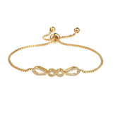 CZ Infinity Bracelets for Women Adjustable Bridal Jewelry