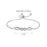 CZ Infinity Bracelets for Women Adjustable Bridal Jewelry