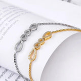 CZ Infinity Bracelets for Women Adjustable Bridal Jewelry