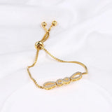 CZ Infinity Bracelets for Women Adjustable Bridal Jewelry