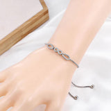 CZ Infinity Bracelets for Women Adjustable Bridal Jewelry
