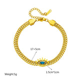 LAMENGLY Stainless Steel Zircon Eyelashes Eye Shape Bracelet Girls Jewelry