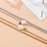 Baroque Pearl Bracelets Multilayer Bracelets Stainless Steel Chain