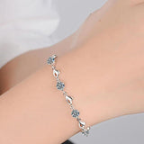 LOVE Heart Sparkling Zircon Bracelet Sweet Adjustable Anniversary Jewelry