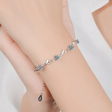 LOVE Heart Sparkling Zircon Bracelet Sweet Adjustable Anniversary Jewelry
