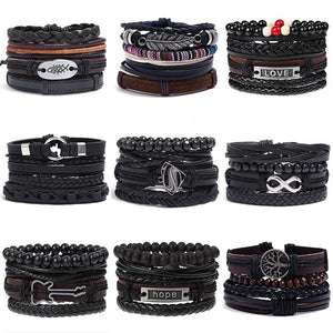 Vintage Multilayer Cross Gigantic Evil Eye Bracelet Men