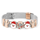 Santa Claus Slide Charm Beads Bracelet Fit 10mm Stainless Steel Mesh Bracelets
