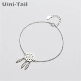 Uini-Tail silver dream catcher bracelet, national wind feather bracelet