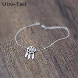 Uini-Tail silver dream catcher bracelet, national wind feather bracelet