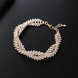 Multi-Layer Bridal Rhinestone Bracelet for Women Wedding Bangle