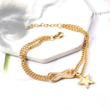 Stainless Steel Bracelets Women Star Chains Bangles Pendants Party