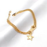 Stainless Steel Bracelets Women Star Chains Bangles Pendants Party