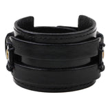 KOtik Leather Cuff Double Wide Bracelet Brown