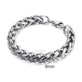 8/10mm Stainless Steel Chain Link Bracelet Bohemia Men Women Gift