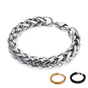 8/10mm Stainless Steel Chain Link Bracelet Bohemia Men Women Gift