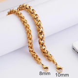 8/10mm Stainless Steel Chain Link Bracelet Bohemia Men Women Gift