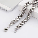 8/10mm Stainless Steel Chain Link Bracelet Bohemia Men Women Gift