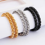 8/10mm Stainless Steel Chain Link Bracelet Bohemia Men Women Gift