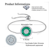 Adjustable Charm Bracelet with Silver CZ Crystal Setting