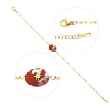 Stainless Steel Stone Pentagram Cross Bracelet for Women