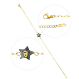 Stainless Steel Stone Pentagram Cross Bracelet for Women