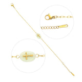 Stainless Steel Stone Pentagram Cross Bracelet for Women