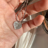 Frosted Love Heart Bracelet for Women Bead Chain Jewelry