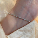 Frosted Love Heart Bracelet for Women Bead Chain Jewelry