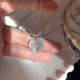 Frosted Love Heart Bracelet for Women Bead Chain Jewelry