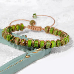 Natural Stone Boho Wrap Bracelet Bangle Jaspers Charm Jewelry