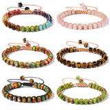 Natural Stone Boho Wrap Bracelet Bangle Jaspers Charm Jewelry