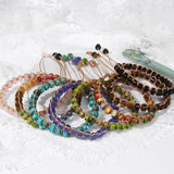 Natural Stone Boho Wrap Bracelet Bangle Jaspers Charm Jewelry