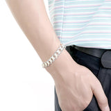 925 Silver Bracelet Square Buckle Chain Wedding Party Jewelry