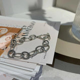 XIYANIKE Silver Big Circle Bracelet Retro All-match Jewelry