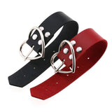Leather Heart Bracelet Goth Cuff Gothic Rivet Buckle Wristband