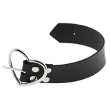 Leather Heart Bracelet Goth Cuff Gothic Rivet Buckle Wristband