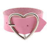 Leather Heart Bracelet Goth Cuff Gothic Rivet Buckle Wristband