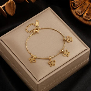 316L Stainless Steel Women Bracelet Butterfly Style Hollow Out Women's Bracelet