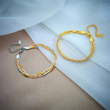 316L Stainless Steel 3in1 Chains Bracelet For Women Girl
