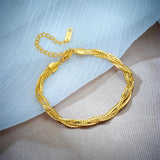 316L Stainless Steel 3in1 Chains Bracelet For Women Girl