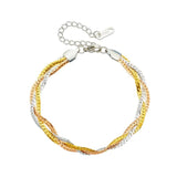 316L Stainless Steel 3in1 Chains Bracelet For Women Girl