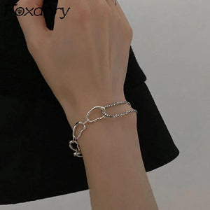 Foxanry Silver Bracelet Jewelry for Women