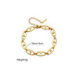 Stainless Steel Oval Chain Bracelet for Women